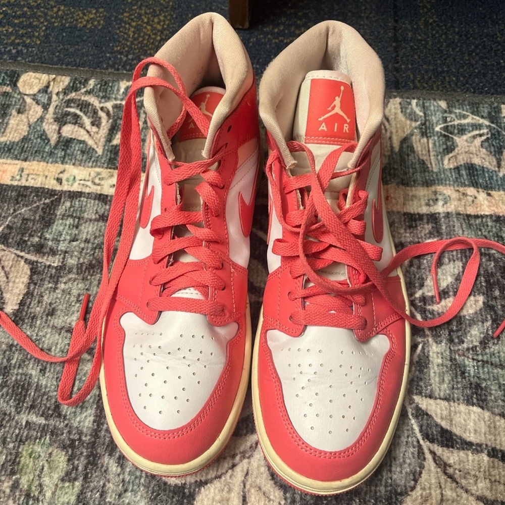 Pink Air Jordan 1 Mid Sneakers